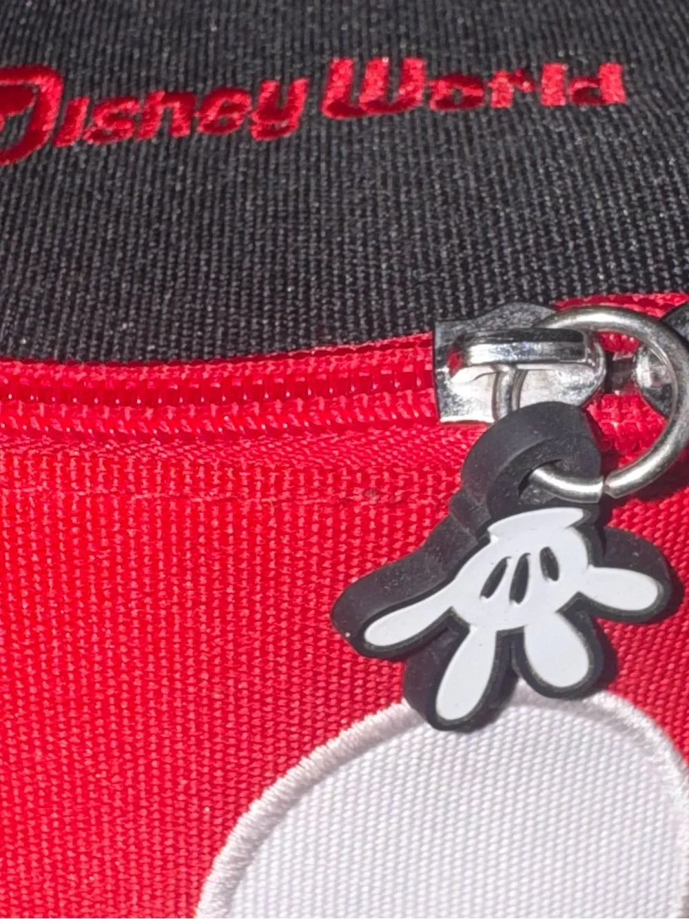 Disney Red and Black Mickey Ear Waist Pack with Yellow Buckle